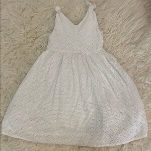 Organic Cotton White Eyelet Kids Dress